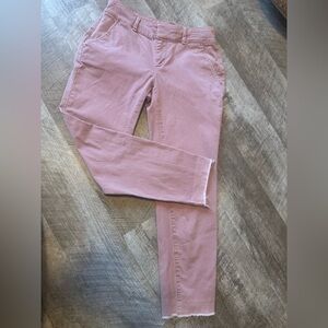 LOFT size 2 faded pink jeans, frayed hem